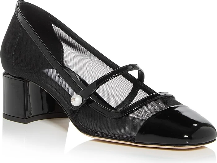 Jimmy Choo Women's Elisa 45 Block Heel Mary Jane Pumps