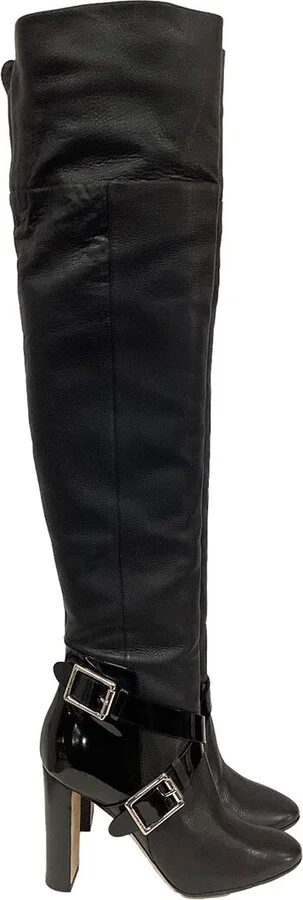 Jimmy Choo Women's Leather Doma Over-The-Knee Boot (Authentic Pre-Loved)
