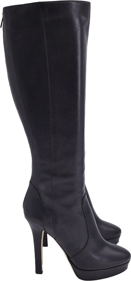 Jimmy Choo Women's Leather Platform Knee-High Boot (Authentic Pre-Loved)
