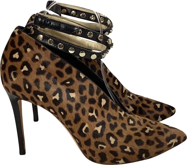 Jimmy Choo Women's Pony Hair Leopard Ankle-Strap Pump (Authentic Pre-Loved)