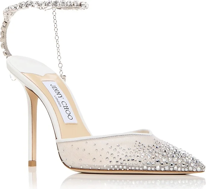Jimmy Choo Women's Saeda 100 Embellished Pointed Toe Pumps