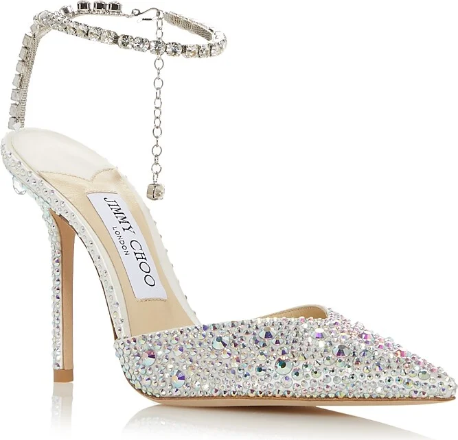 Jimmy Choo Women's Saeda 100 Embellished Pointed Toe Pumps