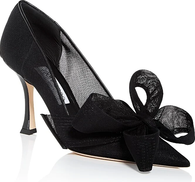 Jimmy Choo Women's Staz 90 Mesh Bow Pumps
