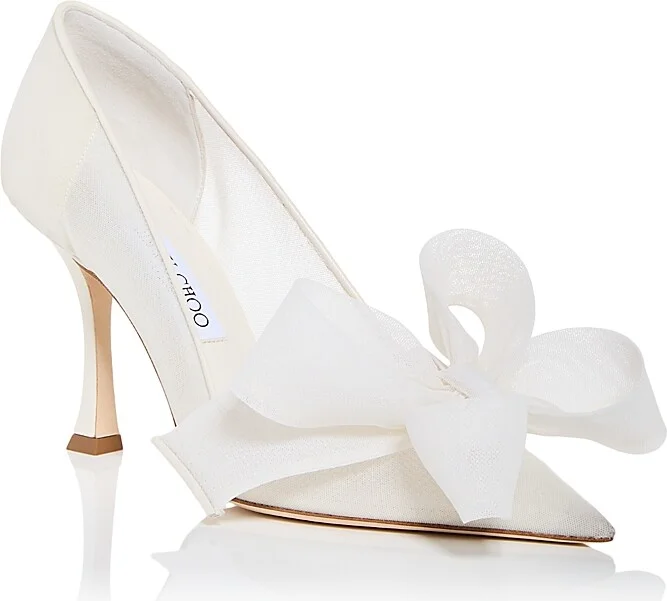 Jimmy Choo Women's Staz 90 Mesh Bow Pumps