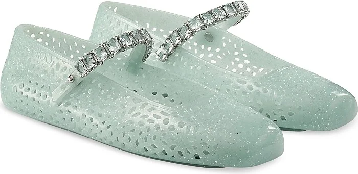 Jimmy Choo Women's The Jelly Transparent Crystal Ballet Flats