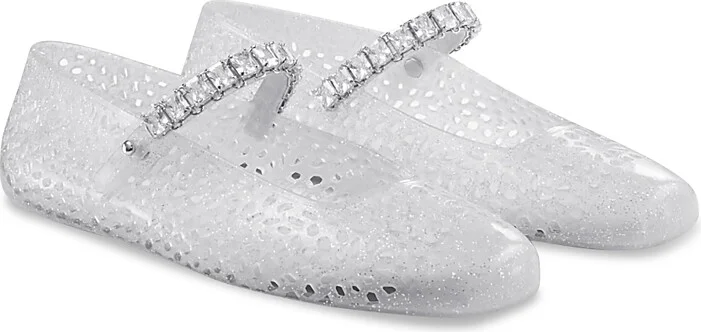 Jimmy Choo Women's The Jelly Transparent Crystal Ballet Flats