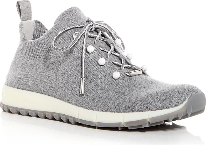 Jimmy Choo Women's Veles Embellished Knit Low Top Sneakers