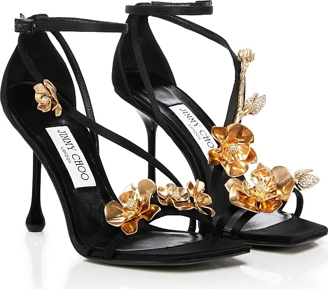 Jimmy Choo Women's Zea 95 Floral Embellished High Heel Sandals