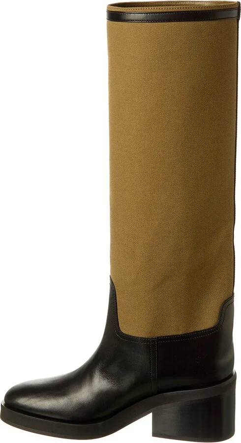 Jimmy Choo Yasmin 70 Canvas & Leather Knee-High Boot - Image 2