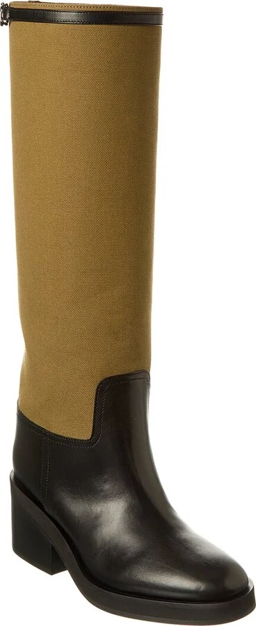 Jimmy Choo Yasmin 70 Canvas & Leather Knee-High Boot