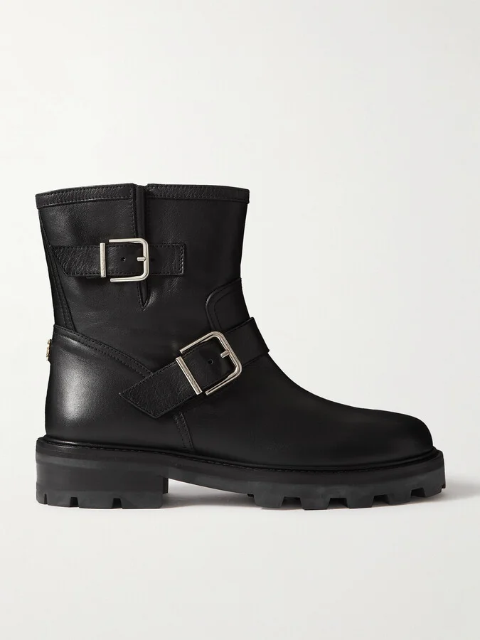 Jimmy Choo - Youth Ii Buckled Leather Ankle Boots - Black