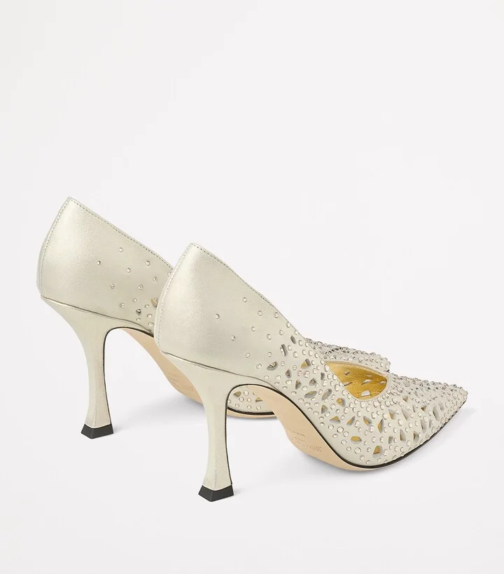 Jimmy Choo Ziri 90 Leather Embellished Pumps - Image 3