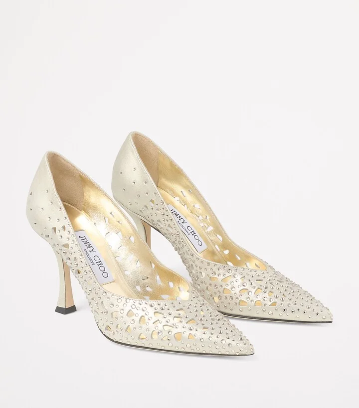 Jimmy Choo Ziri 90 Leather Embellished Pumps - Image 4