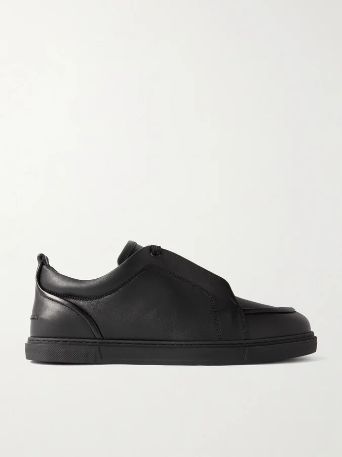 Jimmy Rubber-Trimmed Leather Sneakers