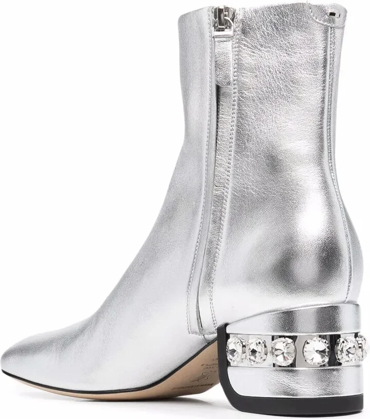 JJ crystal-embellished 55mm ankle boots - Image 3