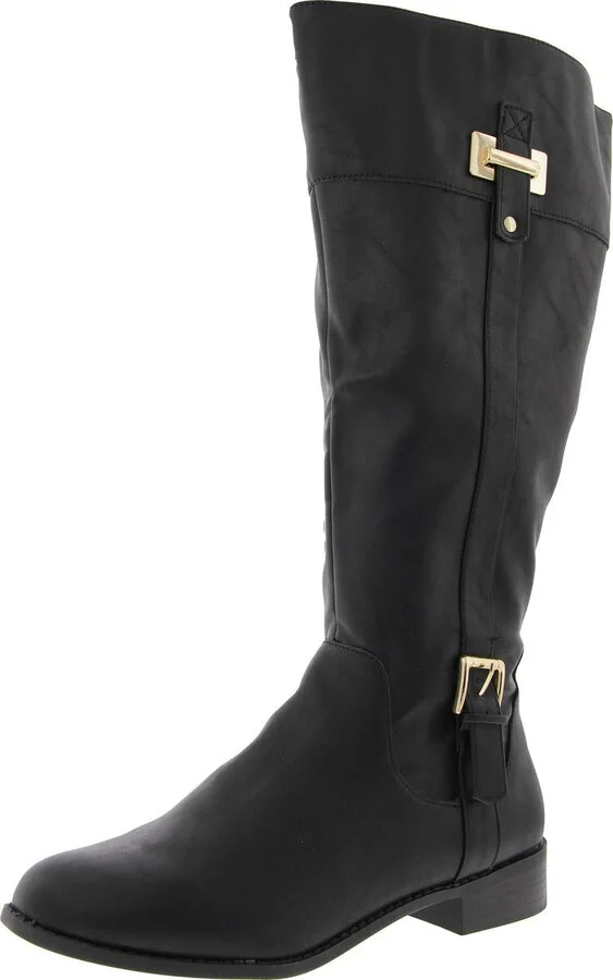 JNY-LEODENN Womens Mixed Media Manmade Knee-High Boots
