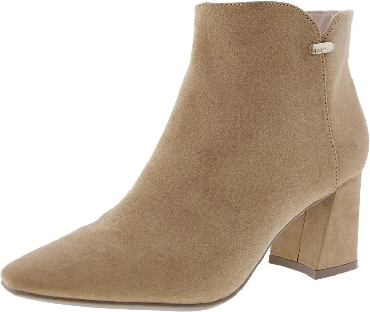 JNYDELNO Womens Block Heel Faux Suede Ankle Boots