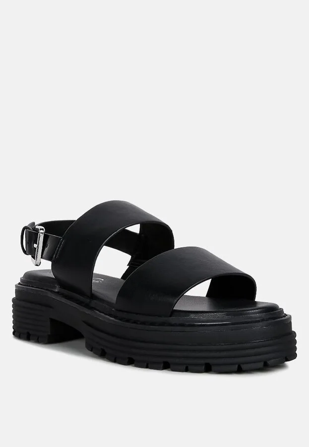 Joan Dual Strap Platforms Sandals With Buckle - Image 3