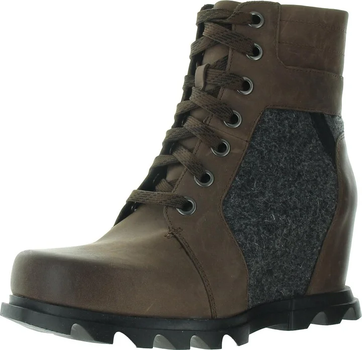 Joan of Arctic Wedge III Lexie Womens Nubuck Round Toe Combat & Lace-up Boots