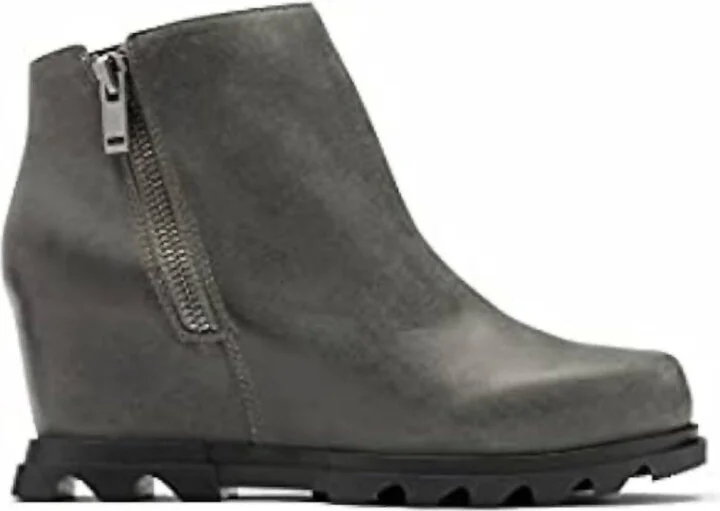 Joan Of Arctic Wedge Iii Zip Boots In Quarry, Black