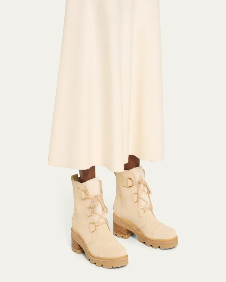 Joan Suede Faux Fur Lace-Up Boots - Image 3