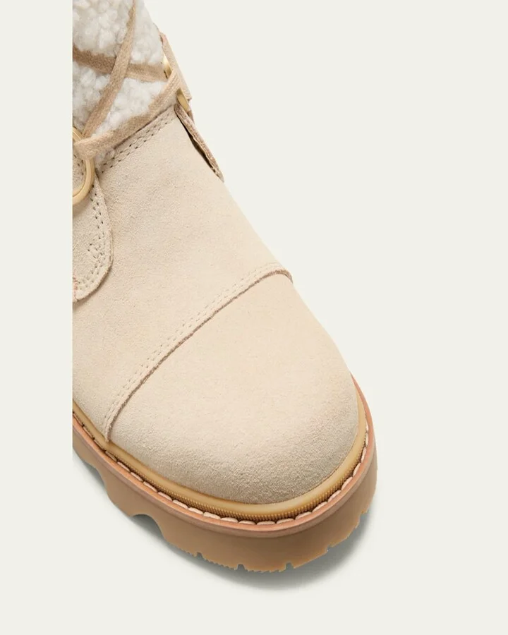 Joan Suede Faux Fur Lace-Up Boots - Image 4