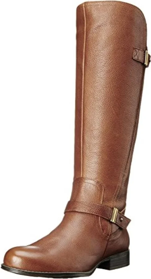 Joan Womens Leather Belted Riding Boots