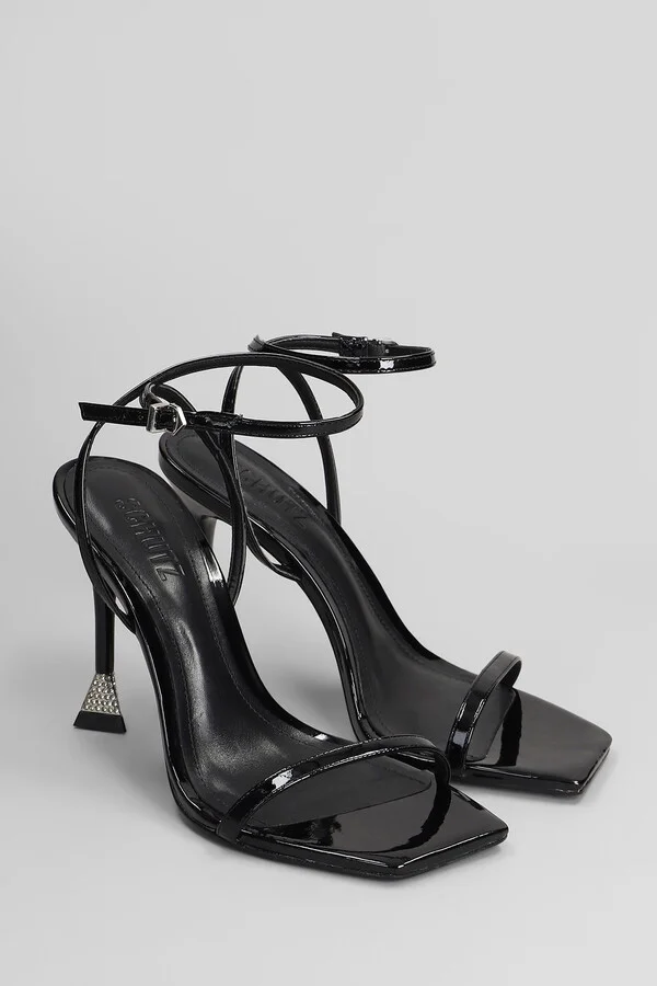 Joanna Sandals In Black Patent Leather - Image 2