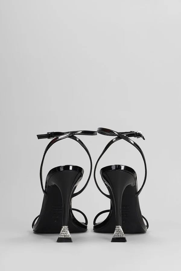 Joanna Sandals In Black Patent Leather - Image 4