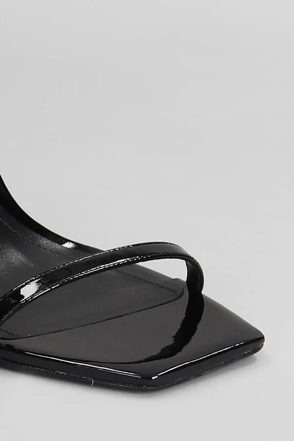 Joanna Sandals In Black Patent Leather - Image 5