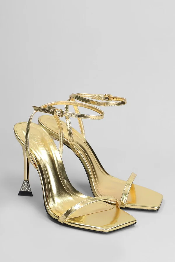 Joanna Sandals In Gold Leather - Image 2