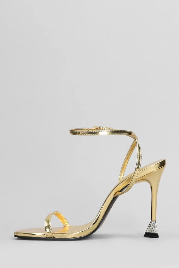 Joanna Sandals In Gold Leather - Image 3