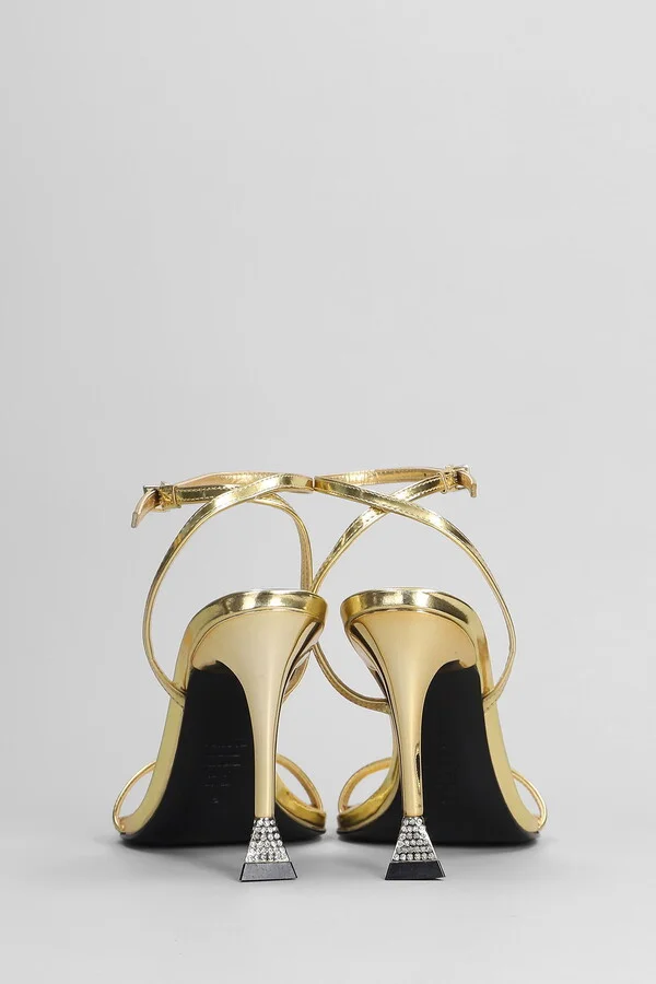 Joanna Sandals In Gold Leather - Image 4