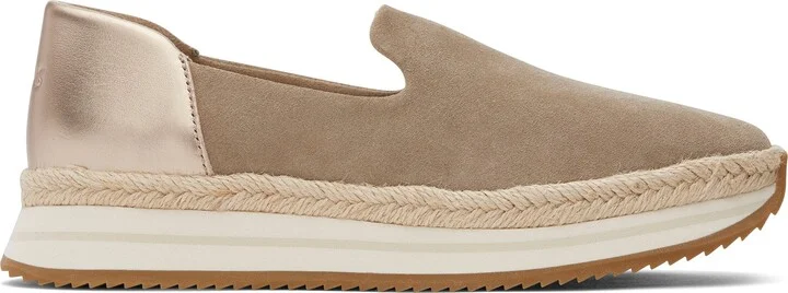 Jocelyn Taupe Metallic Suede Espadrille Sneaker