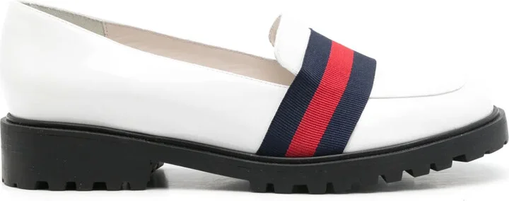 Jockey strap-detail leather loafers