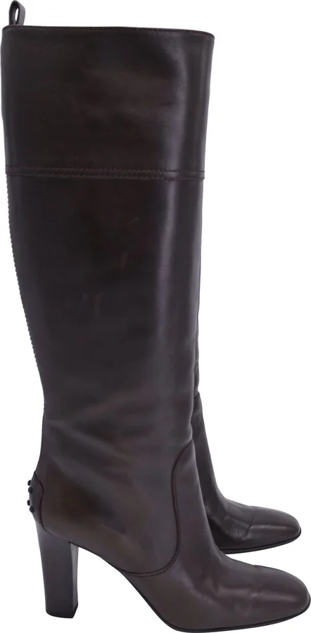 Jodie Knee Boots in Brown Leather