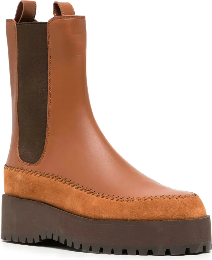 Jodie whipstitch-trim leather chelsea boots - Image 2