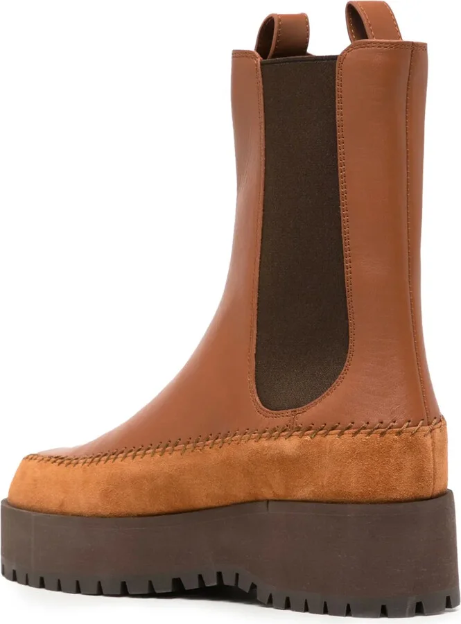 Jodie whipstitch-trim leather chelsea boots - Image 3