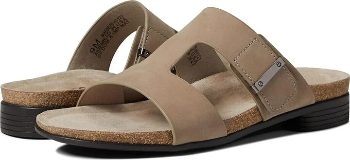 Jody Sandals Women's US 6.5 Brown Leather Cutout Comfort Slide ZPO2438