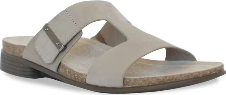 Jody Slide Women's Size 6.5 Alloy Nubuck Leather Slip on Sandal KHD529