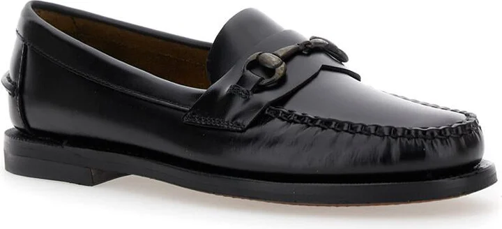 'Joe' Black Pull-On Loafers With Horsebit Detail In Leather Man - Image 2