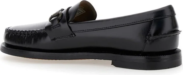 'Joe' Black Pull-On Loafers With Horsebit Detail In Leather Man - Image 3