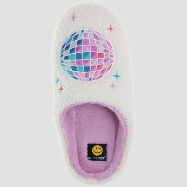 Joe Boxer Disco Ladies Clog Slippers - Ivory : Cushioned Insole, Indoor/Outdoor Outsole - Image 2