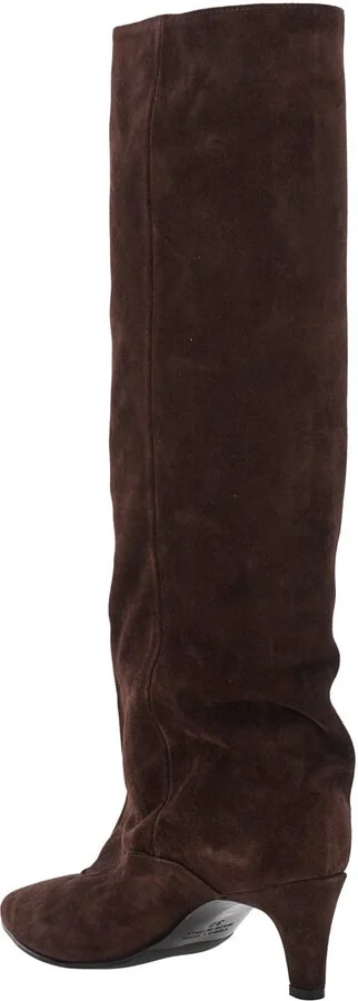 'joelle' Brown Boots With Pointed Design And Low Heel In Suede Woman - Image 3