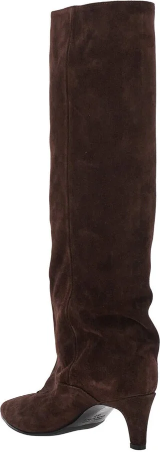'Joelle' Brown Boots With Pointed Design And Low Heel In Suede Woman - Image 3