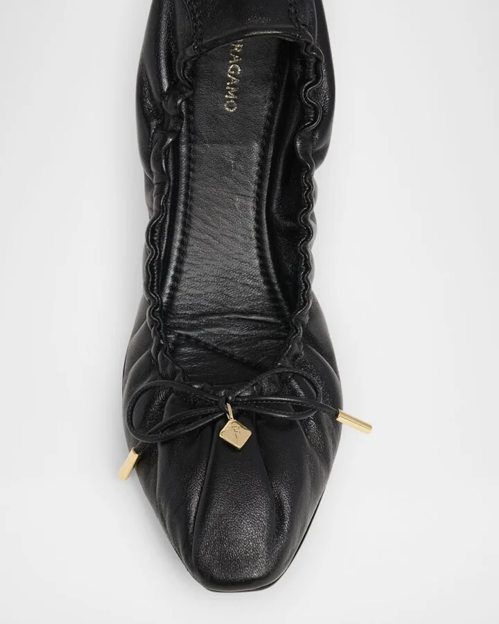 Joelle Leather Bow Ballerina Flats - Image 2