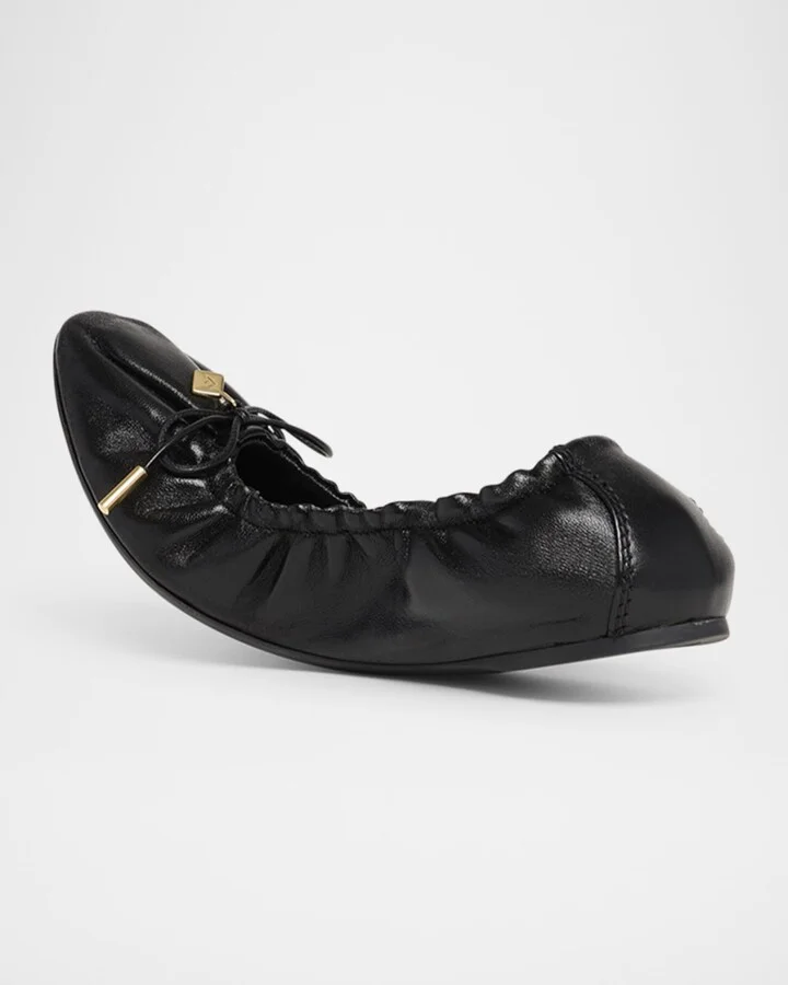 Joelle Leather Bow Ballerina Flats - Image 3
