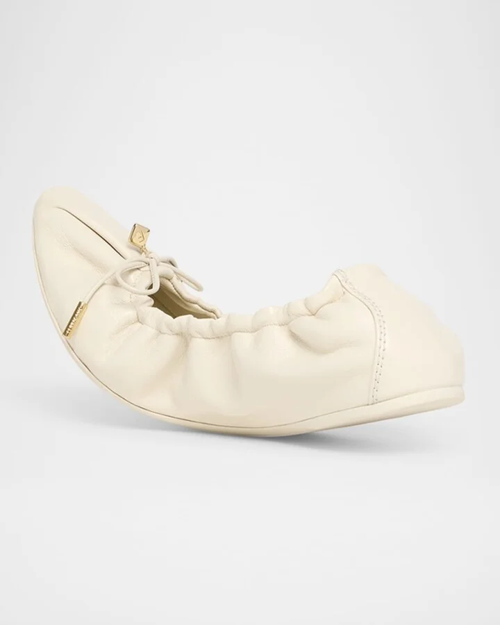 Joelle Leather Bow Ballerina Flats - Image 2