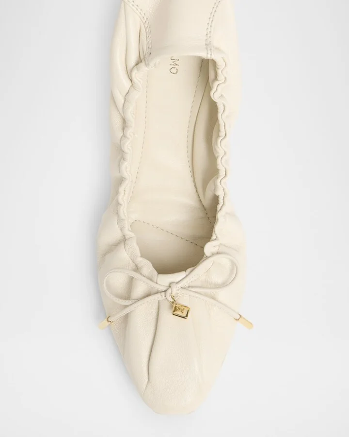 Joelle Leather Bow Ballerina Flats - Image 3
