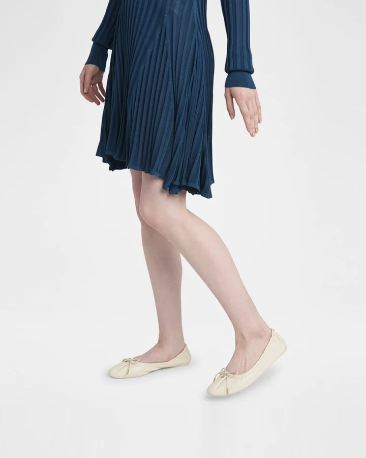 Joelle Leather Bow Ballerina Flats - Image 4